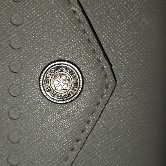 Rebecca Minkoff Leather Crossbody Envelope Chain Strap Clutch Bag Gray/Silver - Picture 3 of 14